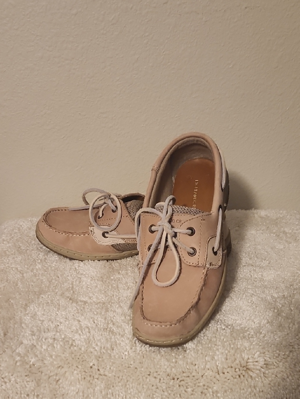 Women’s Beige Moccasin Boat Shoes with Laces